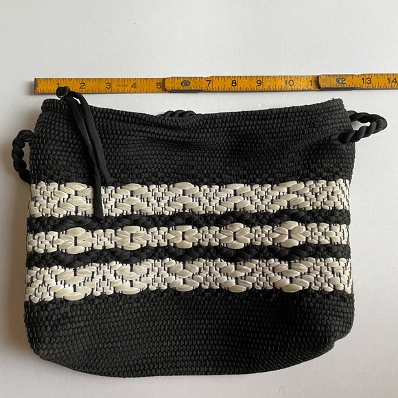 Vintage 1940’s woven black and white braided rope cord purse - Picture 4 of 8